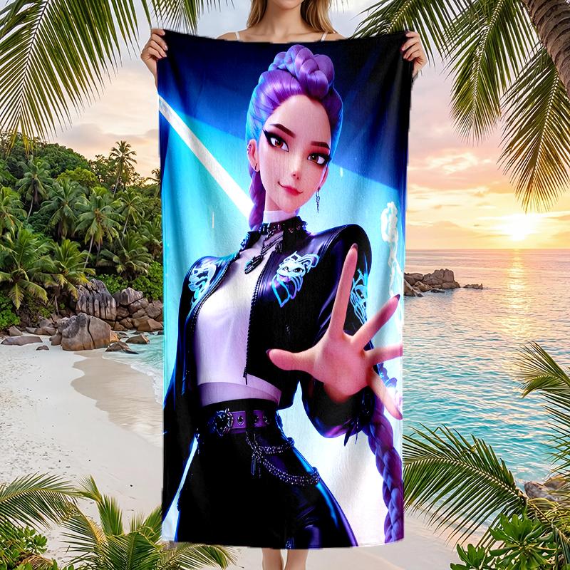 Kpop Hunter Fashion Beach Towel: Ideal for Summer Adventures Soft, absorbent and quick drying suitable for swimming and bathing