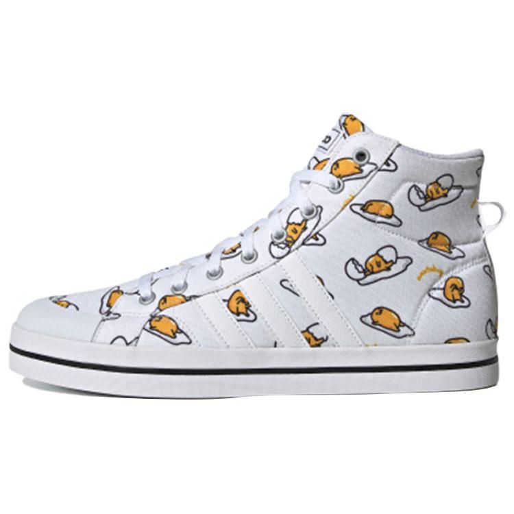 Adidas Gudetama X Neo Bravada Mid Canvas Printed Casual Sports Non-Slip High-Top Skate Shoes Unisex Sneakers Off-White FY2939