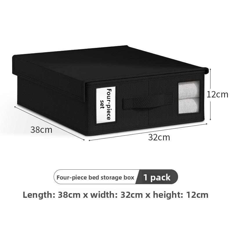 

Пыленепроницаемый ящик для хранения простыней с портативной ручкой, ящик для простыней, ящик для хранения простыней с окном, вместительный, пыленепроницаемый, складной, с портативной ручкой, на молнии 1PCS чёрный