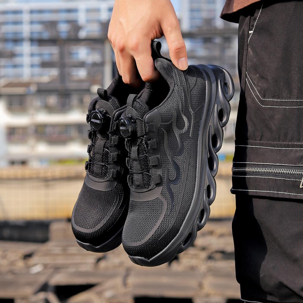 Rotating Button Safety Shoes Men and Women Steel Toe Sneaker Work Shoes Man Puncture Proof Work Safety Boots Protective Shoes