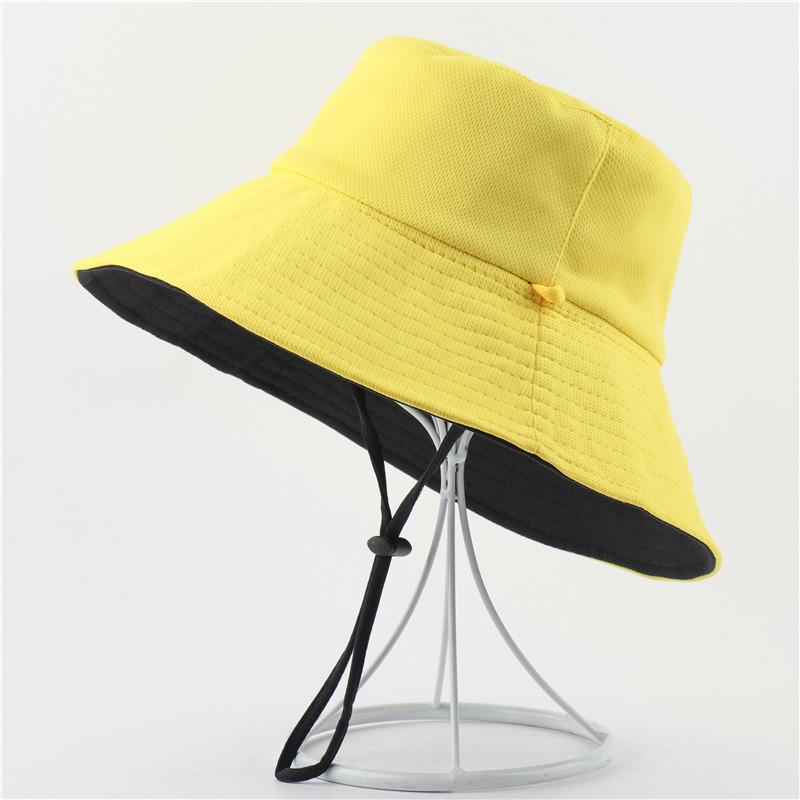 Chapeau de pêcheur version coréenne 2025 chapeau de soleil à large bord double face pour hommes et femmes couleur unie chapeau de visage protection UV