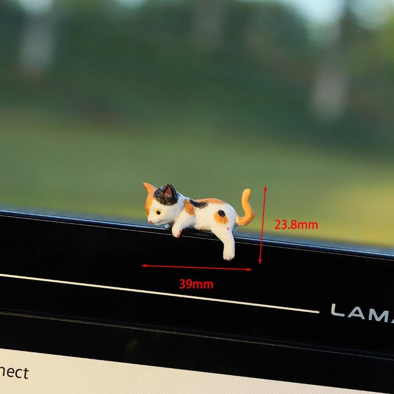 Healing Edge Simulation Cat Miniature Figurine Computer Cup Car Edge Decoration Ornament DIY Resin Crafts Cream Gel Accessories