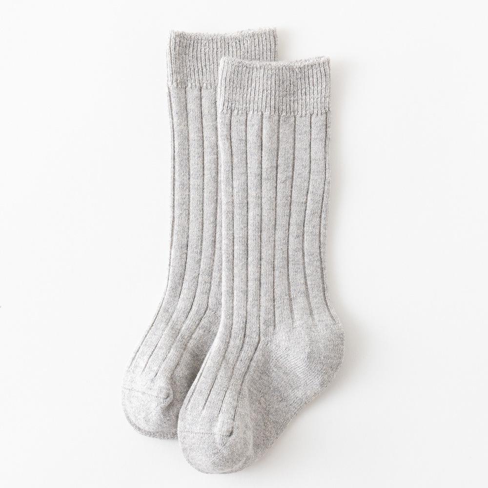 Trendy Spanish Children's Solid Color Mid-Long Socks for Babies, Students, and Sports Enthusiasts