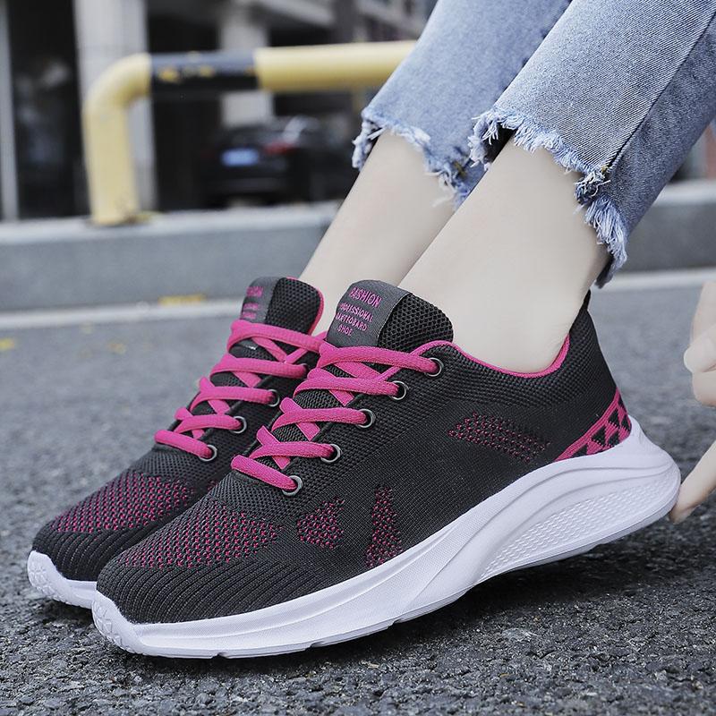 Women's Casual Sports Shoes Fashion Female Soft Bottom Sneakers Breathable Mesh Running Shoes Leisure Light Flats Shoes