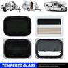 20x12In RV Window Tempered Glass UV Resistant Push Out Window with Support Rod and Sunshade Curtain for Campers Caravan Trailer