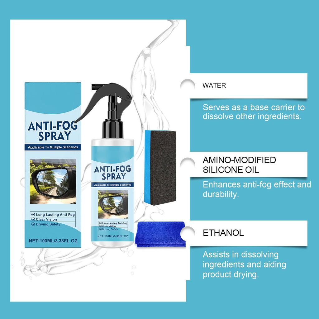 Car -fog Spray, Car Windshield And Rearview Mirror -fog Spray For Clearer Visibility, 100ml