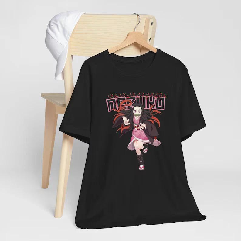 Anime Demon Slayer Kamado Nezuko Black T Shirt Size S 4XL S