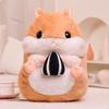 40cm Kawaii Hamster Plush Doll Hand Warmer Blanket 3-in-1 Melon Seed Hamster Plush Doll Blanket Doll 2-in-1And Hamster Backpack designed for