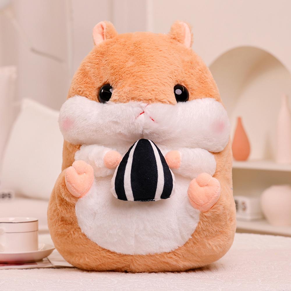 40cm Kawaii Hamster Plush Doll Hand Warmer Blanket 3-in-1 Melon Seed Hamster Plush Doll Blanket Doll 2-in-1And Hamster Backpack designed for