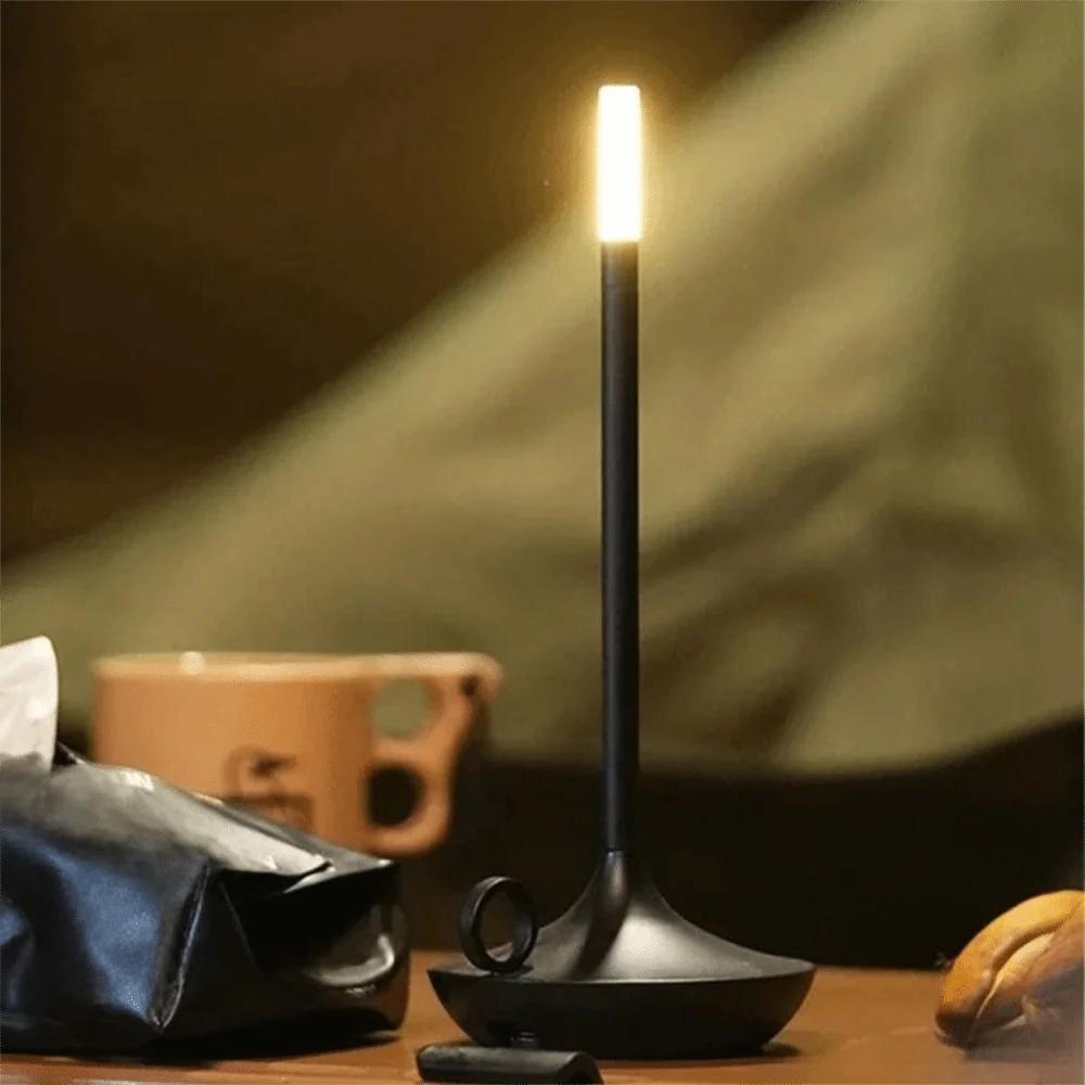 USB Charging Candlelight Table Lamp Metal Construction Touch Control LED Candle Lamp Simple Design LED Light Source