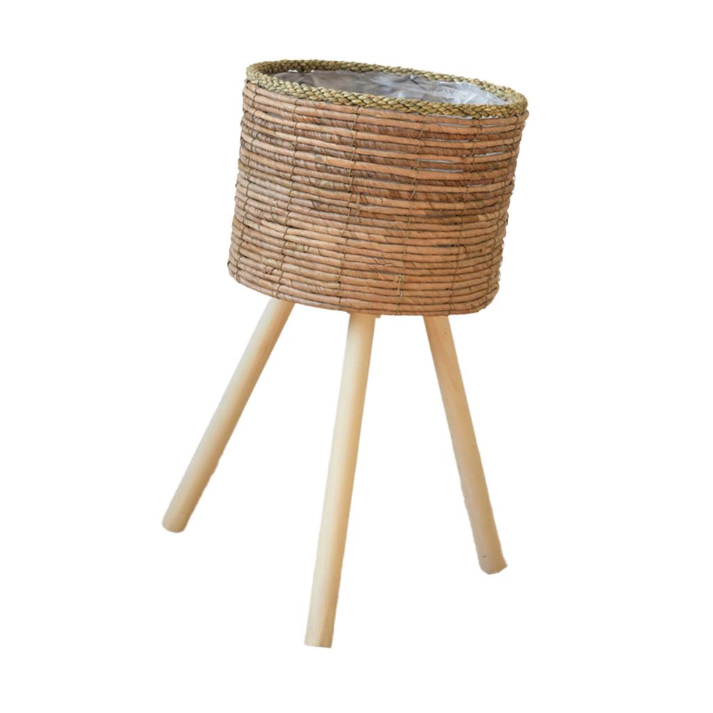 Woven Plant Rack Flower Frame Pots Straw Pots Hand Arrangement Plant Stands Indoor Holder Stool Pots Trays Decorations