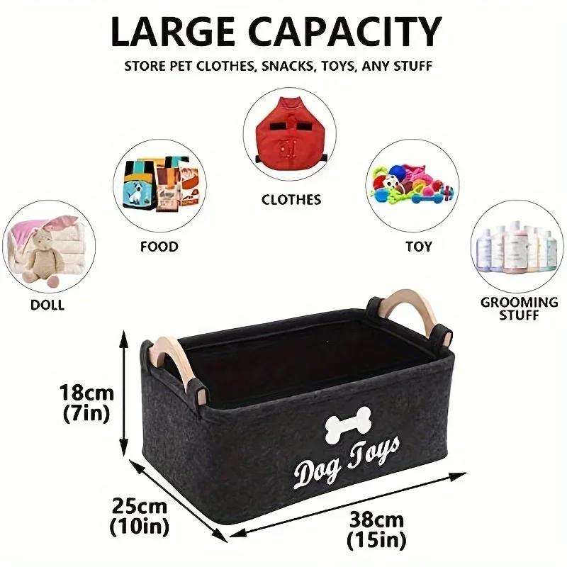 Felt pet toy box dog toy box storage basket box  perfect for organizing pets