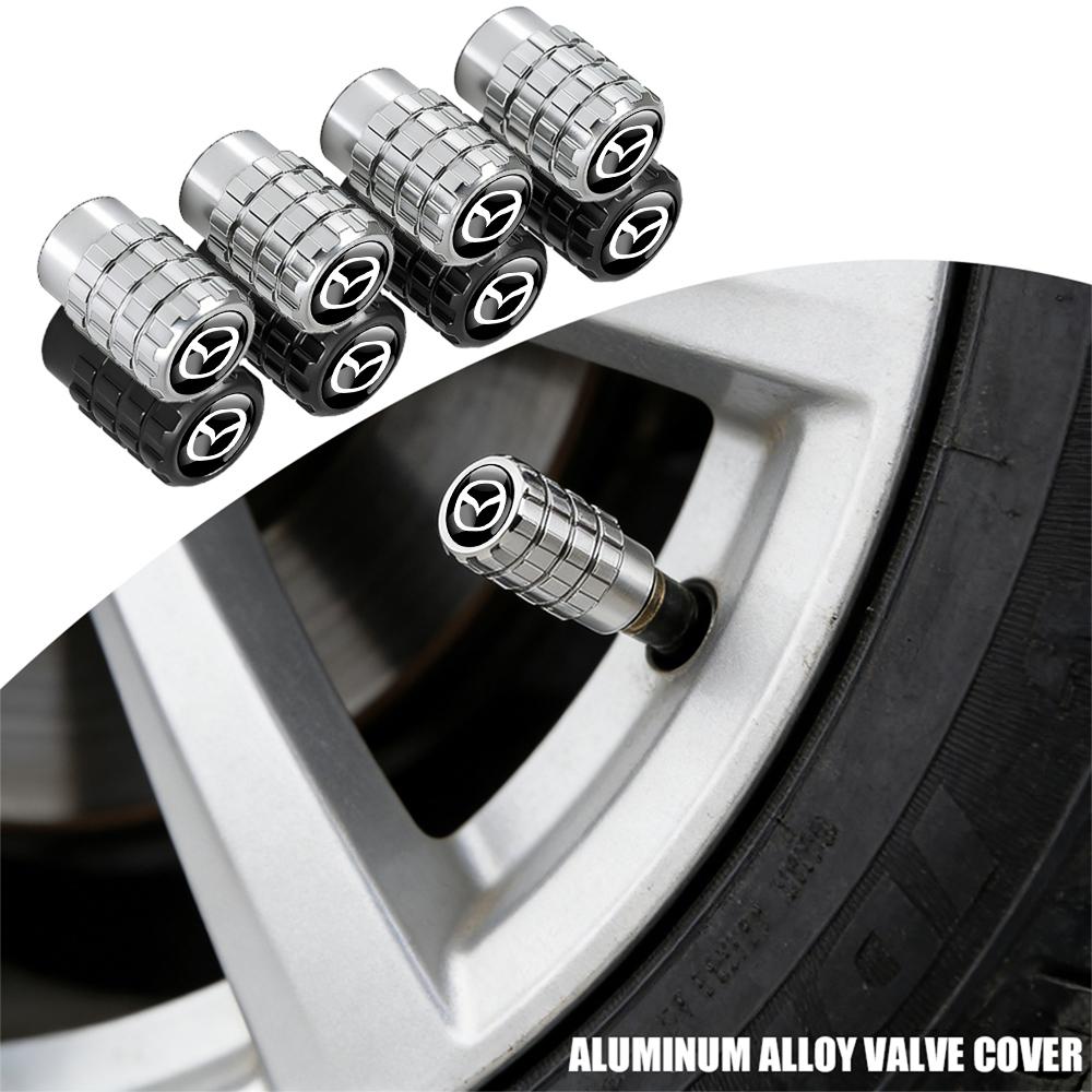 4Pcs Aluminum Wheel Tire Valve Caps Dust Stem Cover Badge For Mazda 2 3 5 Axela Atenza Speed 6 CX-3 CX-4 CX 5 CX-7 CX-8 CX-9 MS FF17
