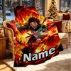 Custom Name Personalized Demon Slayer Print Blanket, Home Decor, Bedroom, Sofa, Camping, Couch, Gifts for Birthday ChristmasEnthusiasts