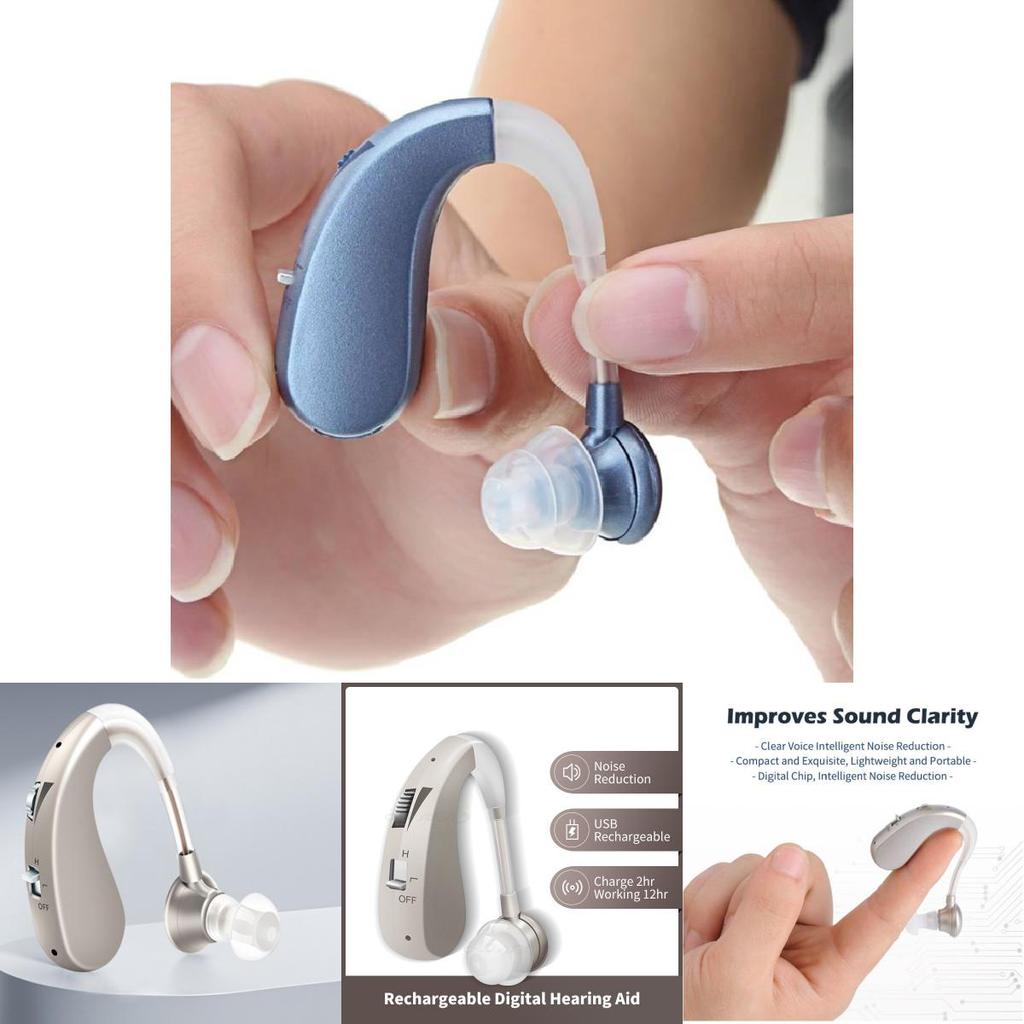 Rechargeable Hearing Aid For Hearing Loss With Low Frequency Noise Reduction Usb Powered