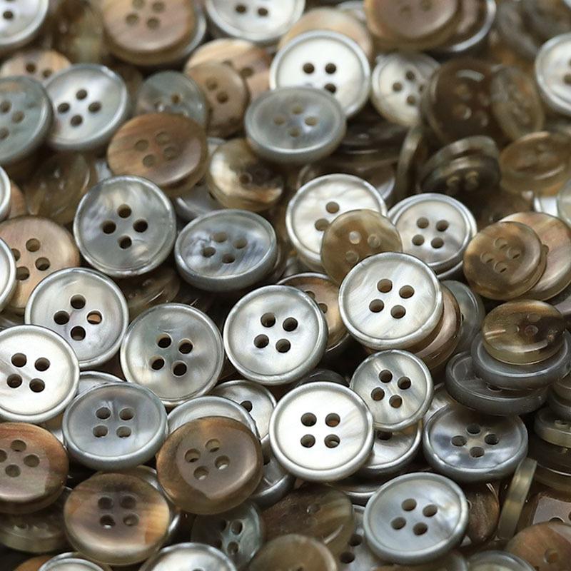 

Four-Eye Imitation Shell Button Resin Clothing Versatile Buttons Knitted Cardigan Top Shirt Sleeve Collar Clothes Buckle 2 #[Four-eye thin edge like shell coffee] 12.5mm