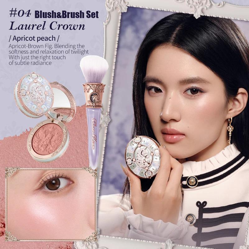 Make-up Flowerknows Kolekce mušlí a perel Hedvábně saténová tvářenka Lehký vysoce pigmentovaný pudrový růž na tvář Dlouhotrvající tvářenky