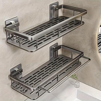 2PCS Bathroom Shelf Makeup Storage Organizer No Drill Wall Shelf Aluminum Alloy Shampoo Rack Shower Shelf Bathroom Accessories
