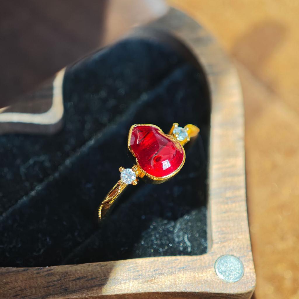 Anillo de Esmalte Vintage Cepillado de Lujo Ligero Rubí Morado Diamante Anillo para Dedo Índice Anillo Apilable Estilo de Uso Accesorios Premium Versátiles