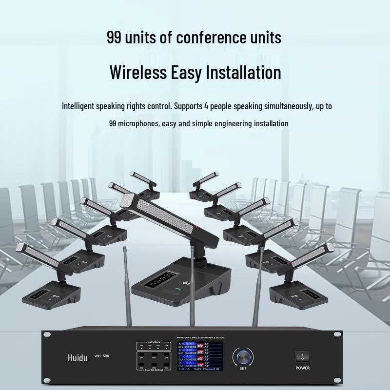 HuiDu WH-690 Professional Wireless Conference Microphone System (CN Version)