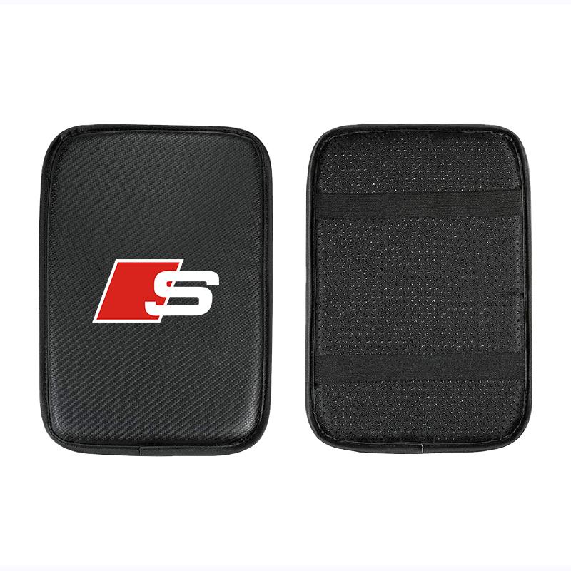 Carbon Fiber Leather Car Console Box Pad Car Armrest Cushion Cover for Audi C5 C6 C7 A4 B6 B8 B7 A6 A3 A5 Q5 Q7 8P S3 S5 S1 S4 S2 RS3 RS4 RS5 RS6 RS8