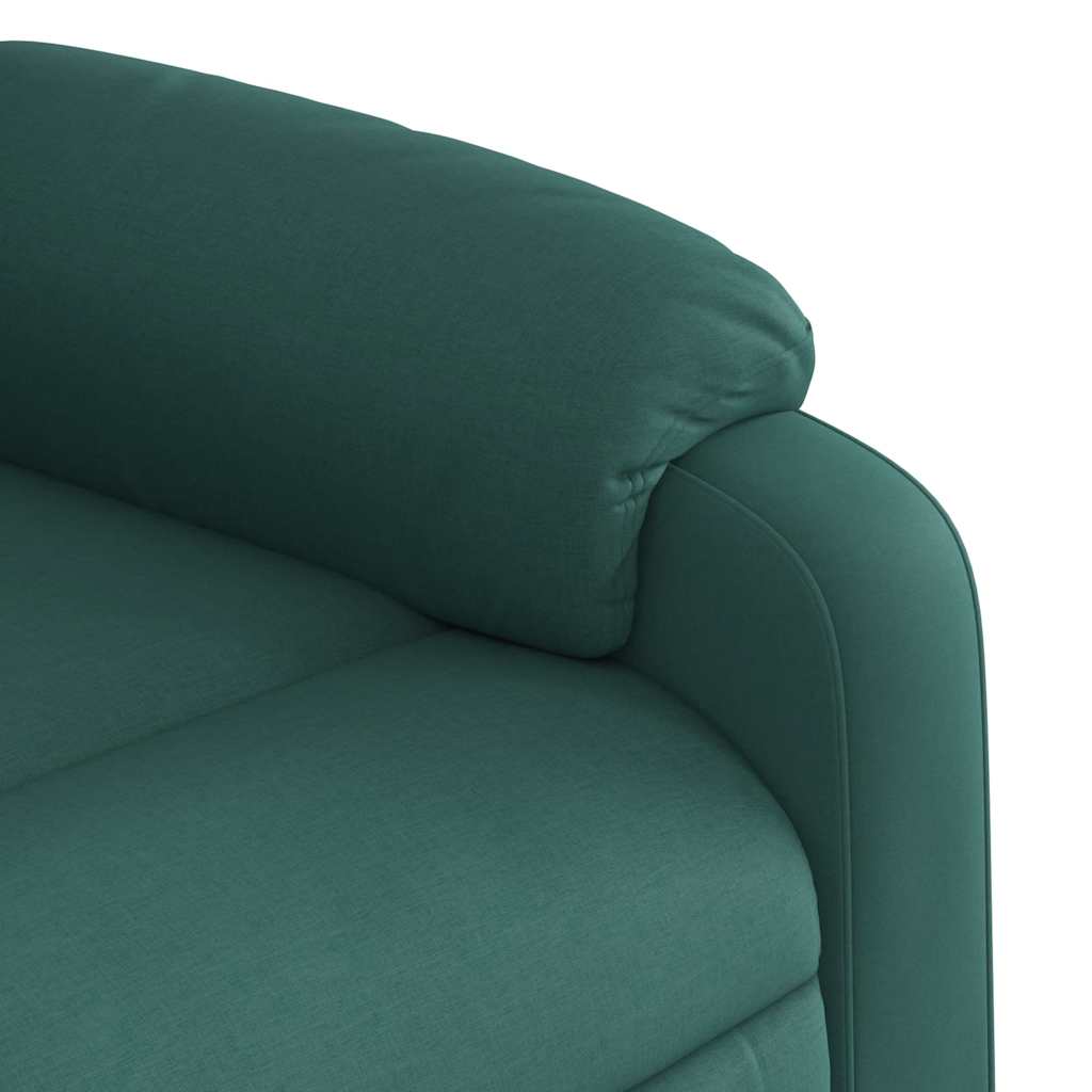 Massage Recliner with Rising Function Dark Green Fabric