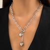 Vintage Love Heart Pendant Necklace for Women Punk OT Buckle Choker Female Party Jewelry Gift