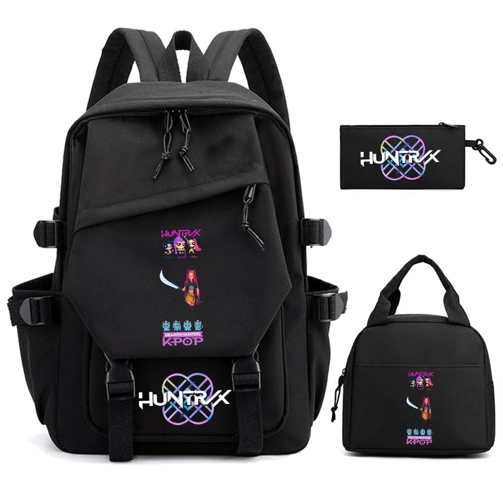 

3Pcs/set Anime Cartoon Demon Hunters Printed Backpack for Teenger Children Student Schoolbag Girl Women Large Capacity Waterproof Travel Bag