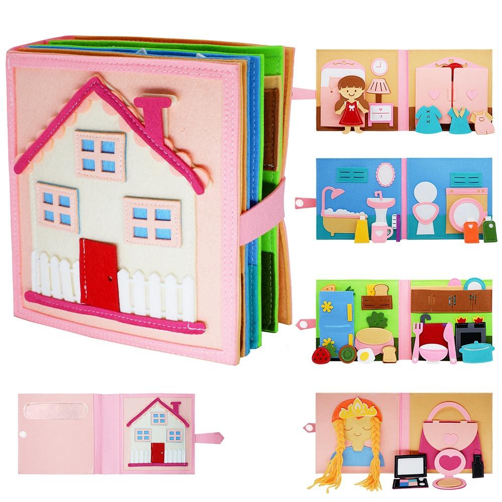 Life Skills Montessori Busy Book DIY Learning Toy Interactive Quiet Book  for Toddlers Kids