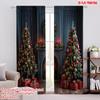 2 Stück 2D-Flachdruck Weihnachtsparty-Vorhang Feiertags-Weihnachten3 Vielseitiger Polyesterstoff Ohne Strom Frühlingsparty &