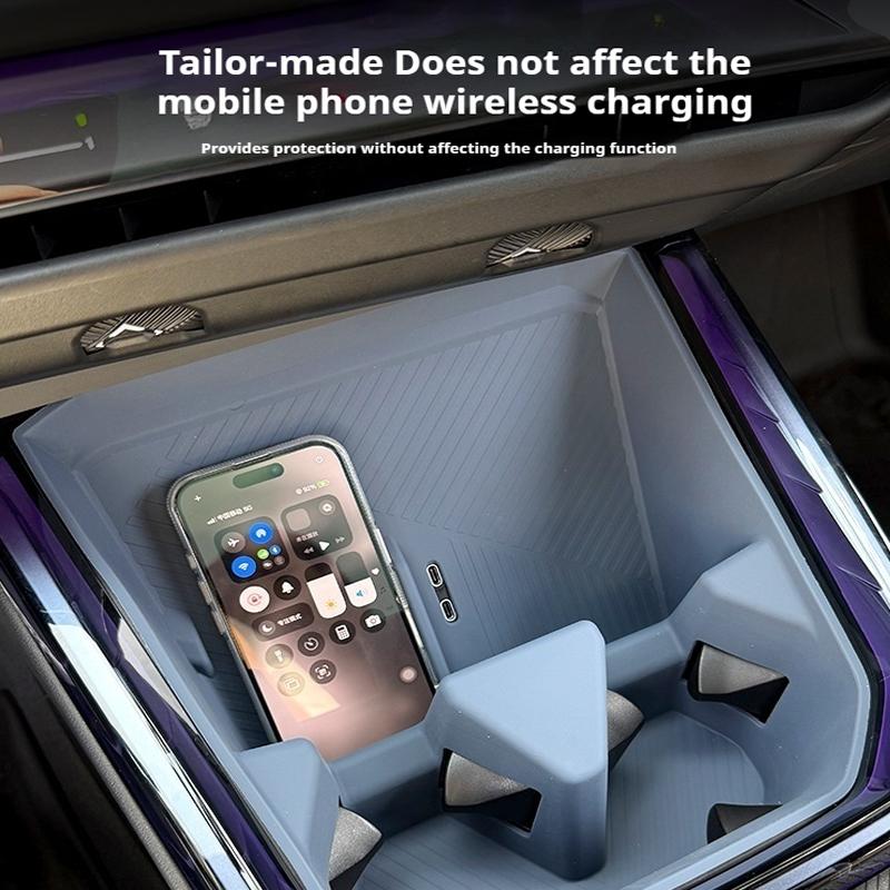 Silicone Car Console Cup Holder Wireless Charging Pad Protection Mat Auto For BMW X3 G45 2025 2026 Accessories Interior Styling