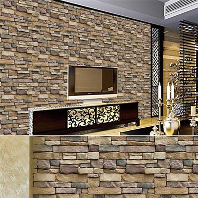 PVC Adhesive Vinilos Decorativos Self-adhesive Effect Home Decor 3D Wall Stickers 45*100cm Paper Brick Stone