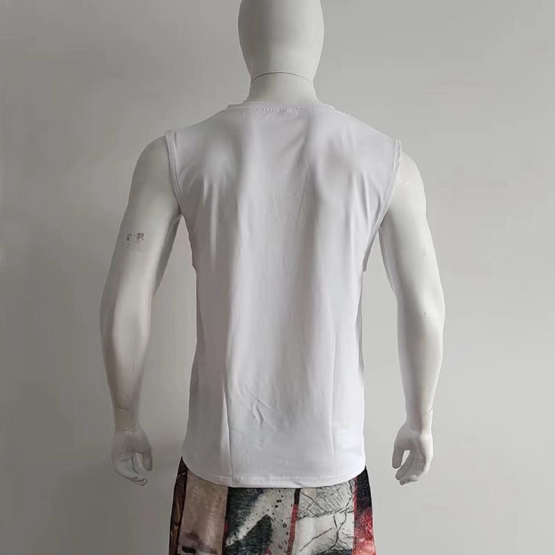 Temu Summer 2025 Men's V-Neck Sleeveless Fitness Vest