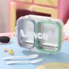 Food Grade Portable Food Container 2/3 Compartments Divided Lunch Plate  Office