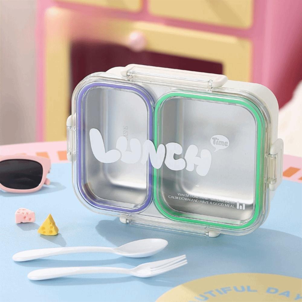 Food Grade Portable Food Container 2/3 Compartments Divided Lunch Plate  Office