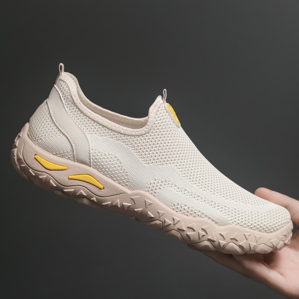 Men's Flyknit Slip-On Sports Shoes - Breathable, Flat, Casual Spring/Summer Sneakers.