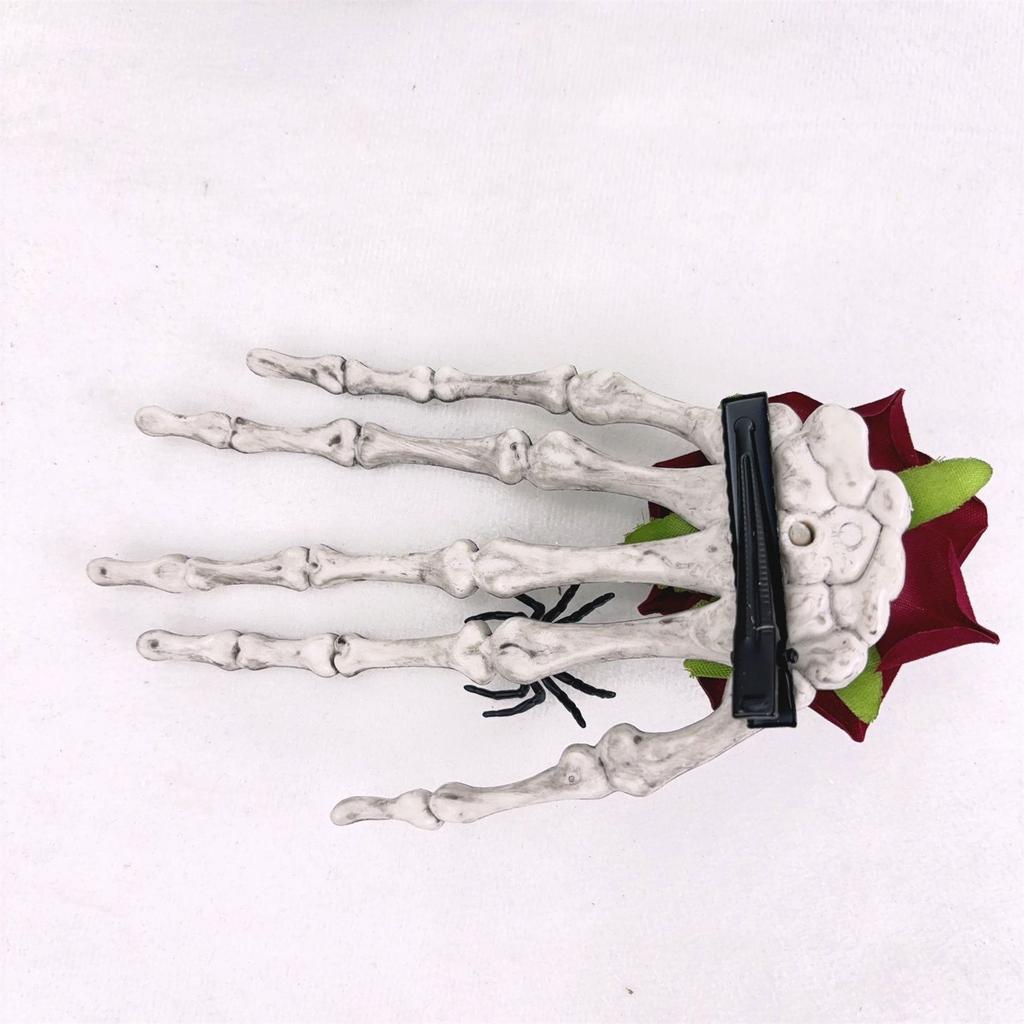 Totenkopf-Skelett-Hand, Retro-Rose-Haarspange, Cos-Haarschmuck, Knochen-Haarnadel, Halloween-Party-Geschenke für Frauen, Haarschmuck