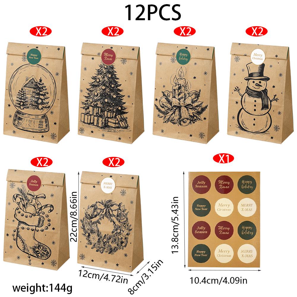 Flachboden-Geschenktüte mit Weihnachtsmann für die Weihnachtsfeiertage Apfelverpackung