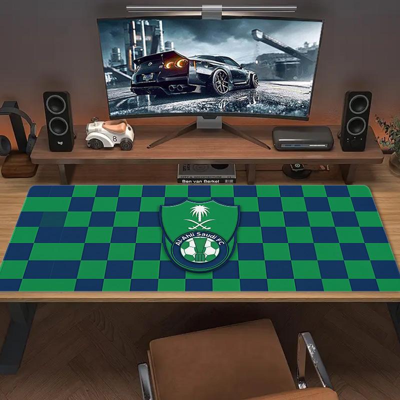Al-Ahli Saudi FC Lace Solid Color Mouse Pad Large Gaming Table Cushion Non-slip Laptop Tablet Big Mousepad XXL Mat Mini PC Playmat With Lock edge