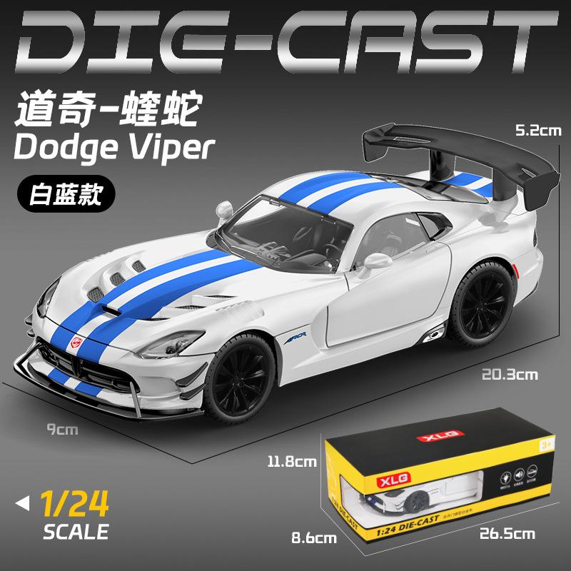 1:24 Dodge Viper ACR Massive Sports Car Alloy Diecast Model Car Children's Toy Car Racing Games With Kids With Sound Light Gifts