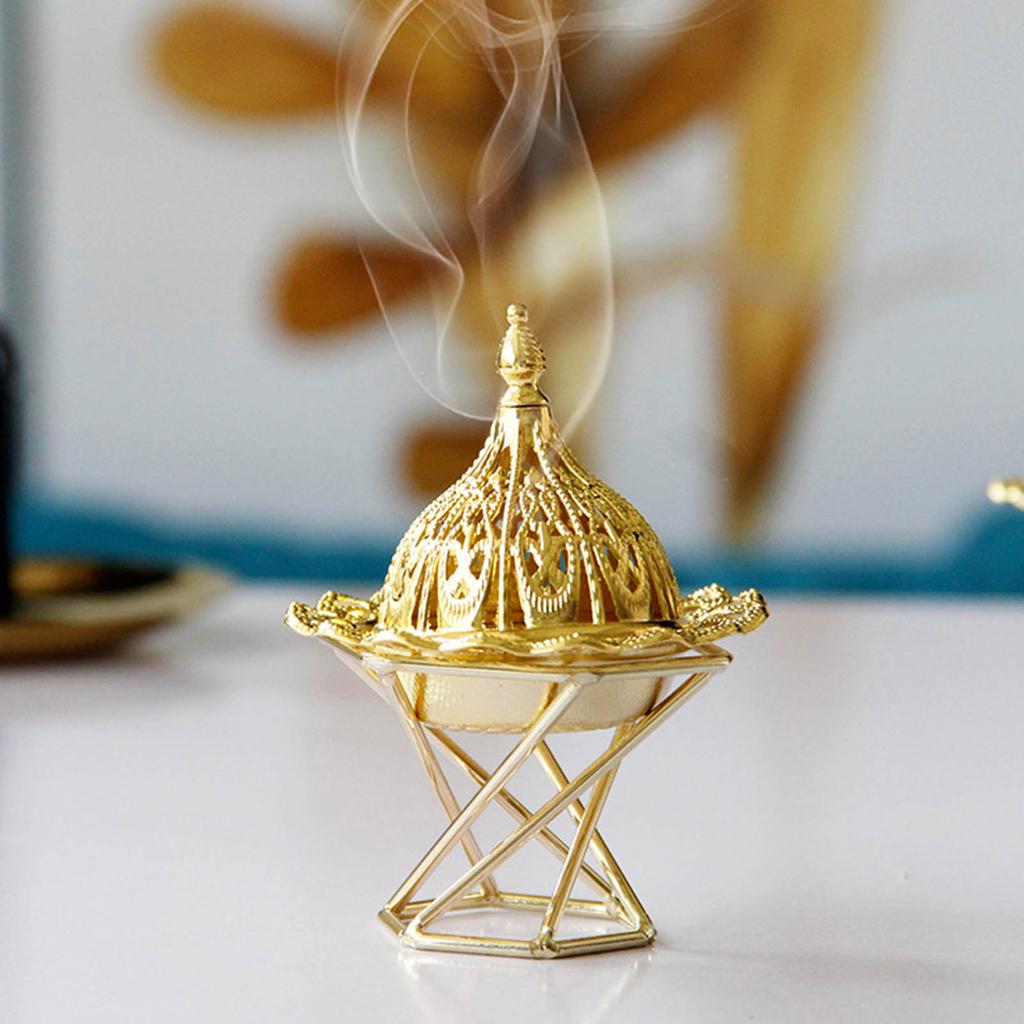 Gold Incense Burner Exquisite Rust Prevention Metal Vintage Incense Burner for Home Decoration Bedroom