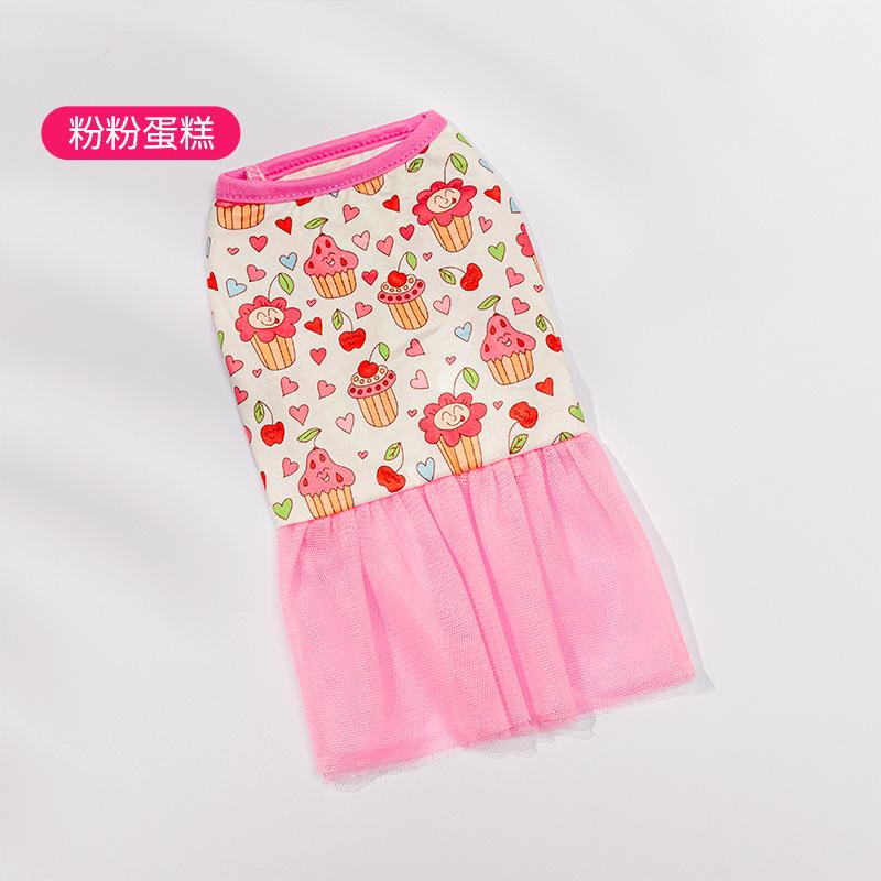 Source Factory Summer Pet Puppy Cute Princess Dress New New Dog Cartoon Skirt Pet Clothing