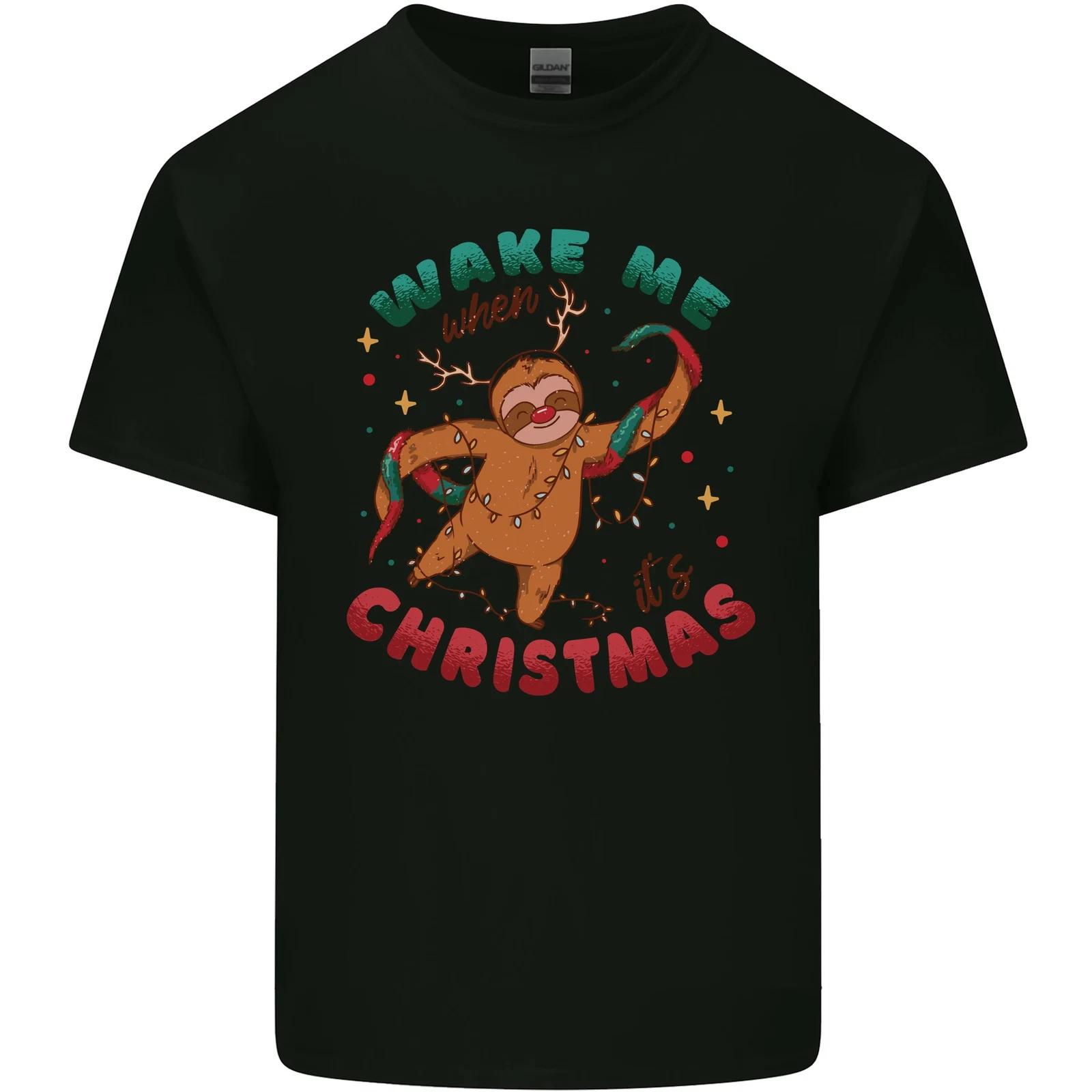 

Sloth Wake Me Up When Its Christmas Kids T-Shirt Childrens 4XL