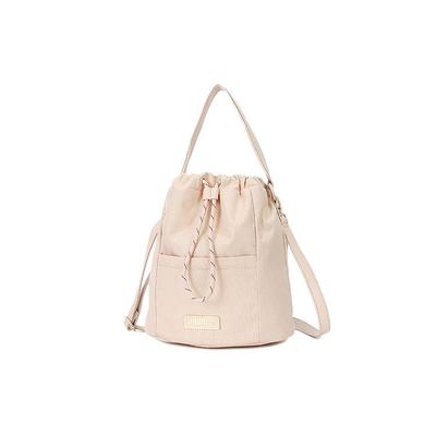 Vintage Street Drawstring Fabric Bucket Bag Women Bags Sand 078130-01