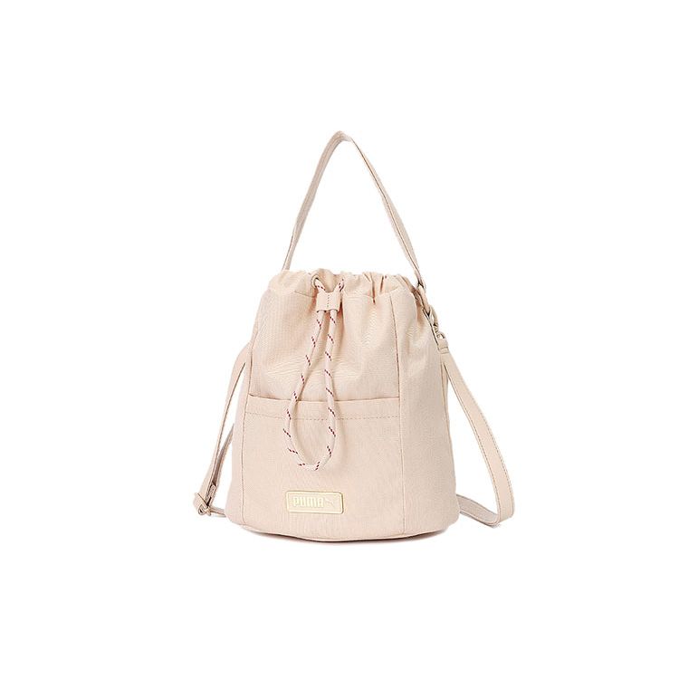 Puma Vintage Street Drawstring Fabric Bucket Bag Women Bags Sand 078130-01