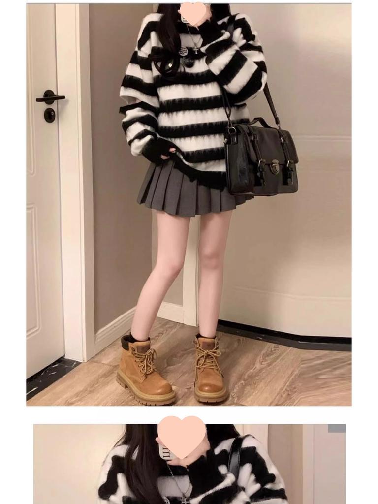 Meillard Women's High Waist Wool Blend Midi Skirt: Spring, Autumn, Winter A-Line, Slimming, Petite, Anti-Exposure, Pleated.