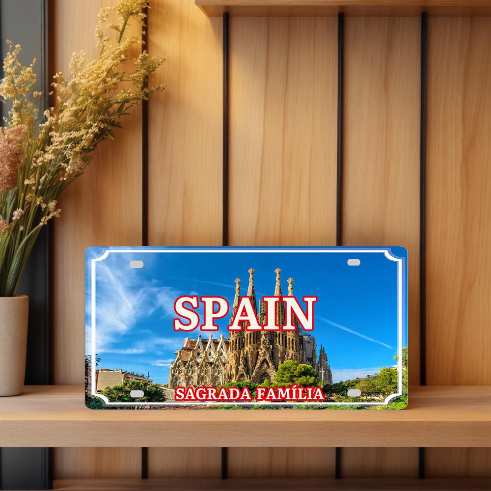 YZFQ Spain Madrid  Vintage Metal Sign Barcelona Tin Plate Tourist Souvenir For Wall  Bar Garage Home Decor 12X6inch JM-0174