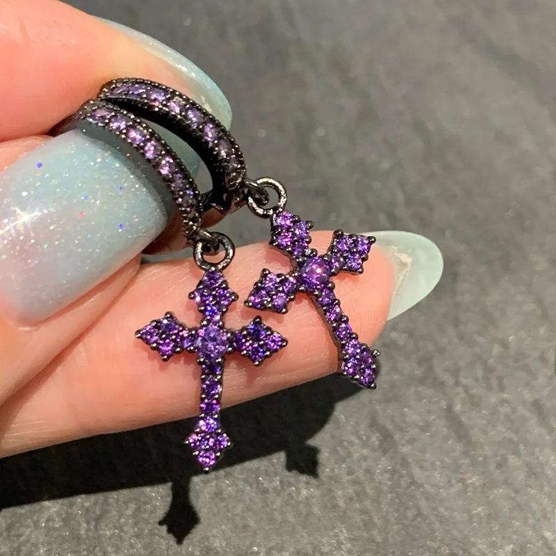 Cross Earrings For Women, Fashionable And Exquisite Design, High-End And Versatile Temperament Earrings Accessories
