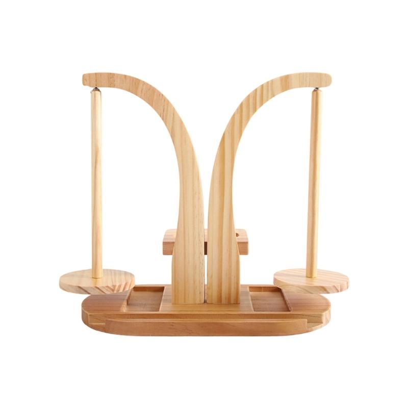 Multifunctionele Roterende Garenspoel Organizer Stand Magnetische Houten Garenhouder voor Naaien Haak Breien Project