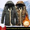 Men's Winter Camouflage Mid-Length Waterproof Self-Heating Fleece Lined Jacket